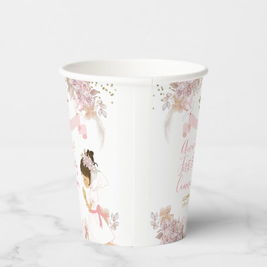 ボホピンクフローラガールファースト聖体十字架 紙コップ (右)