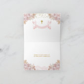 ボホピンクフローラガールファースト聖餐式の折り畳み サンキューカード (内部)