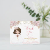 ボホピンクフローラガールファースト聖餐式 サンキューカード (スタンド正面)