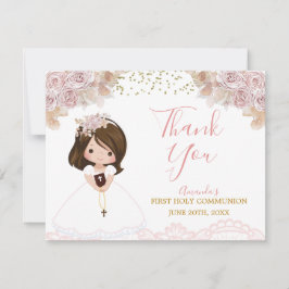 ボホピンクフローラガールファースト聖餐式 サンキューカード