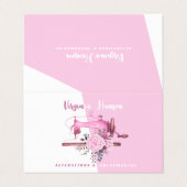 ボホピンクフローラシーストレス裁縫機を折り畳み 名刺 (外部フラット)