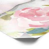 ボホピンクフローラゾウ気球ベビシャワーサイン フォトプリント            (角)