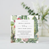 ボホピンクフローラデザートカッティ動物相ブライダルシャワー 招待状 (スタンド正面)