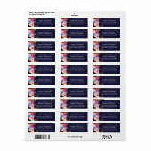 ボホピンクフローラネイビー結婚ズ差出人住所ラベル ラベル (フルシート)