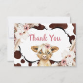 ボホピンクフローラハイランドカウズサンキューカード サンキューカード (正面)