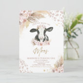 ボホピンクフローラパンパスグラスカウバースデーパーティー 招待状 (スタンド正面)