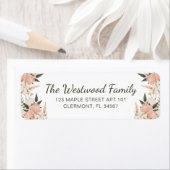 ボホピンクフローラファミリー名差出人住所 ラベル (インサイチュ)