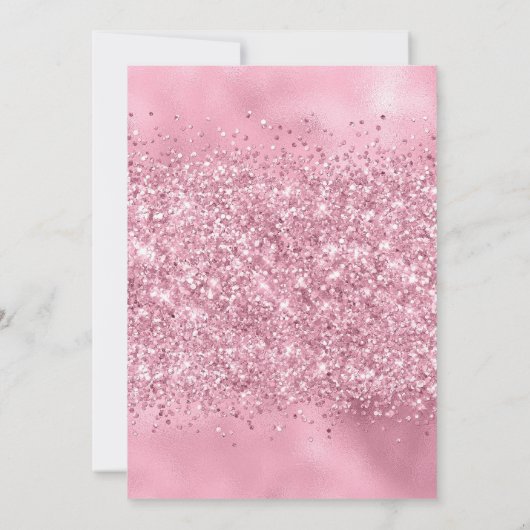 ボホピンクフローラベビーイン開花ガールベビーシャワー 招待状 (裏面)