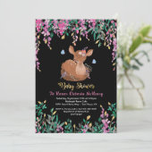 ボホピンクフローラベビーディアシャワー招待状 招待状 (スタンド正面)