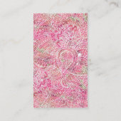 ボホピンクフローラペイズリーヨガインストラクター 名刺 (裏面)