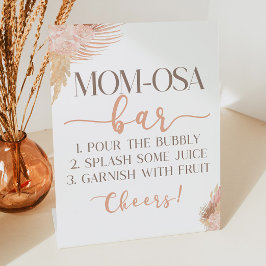 ボホピンクフローラママ – オサベビーシャワーミモサバー 台座サイン