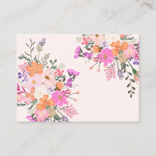 ボホピンクフローラリーンザレシピブライダルシャワー エンクロージャーカード (裏面)