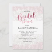 ボホピンクフローラ水彩ブライダルシャワー 招待状 (正面)