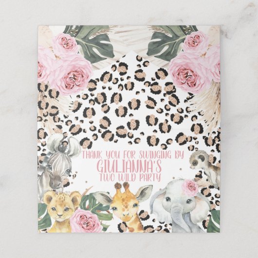 ボホピンクフローラ2ワイルドサファリトリートバッグトッパー プレイスカード (外部開封)