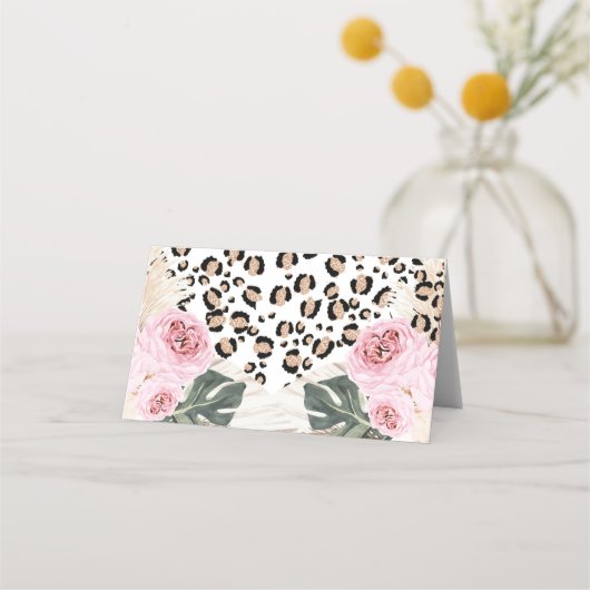 ボホピンクフローラ2ワイルドサファリトリートバッグトッパー プレイスカード (裏面)