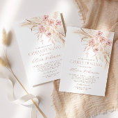 ボホピンクフローラ《キリスト教》洗礼式や命名式バプテスマ招待状 招待状