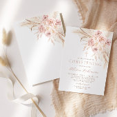 ボホピンクフローラ《キリスト教》洗礼式や命名式バプテスマ招待状 招待状