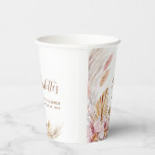 ボホピンクブラウンパンパスグラス |ブライダルシャワー 紙コップ (右)