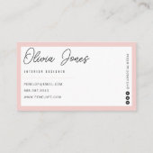 ボホピンクブランディングモダン書道トレンディーガーリー 名刺 (裏面)