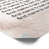 ボホピンクブルゴーニュバラウォーター色フローラ結婚ズ ポスター (角)