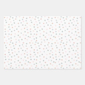 ボホピンクブルーグリーンドットベビーシャワー誕生日 ラッピングペーパーシート (正面)