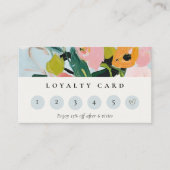 ボホピンクブルーグリーン絵を描フローラロイヤリティ 名刺 (正面)