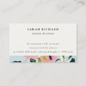 ボホピンクブルーグリーン絵を描フローラ任命 名刺 (裏面)