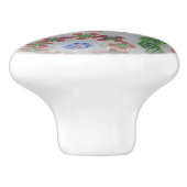 ボホピンクブルーフラワーモチーフビクトリアン セラミックノブ (側面)