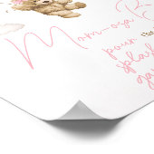 ボホピンクベアーバルーンベビーシャワーママママオサバー ポスター (角)