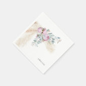 ボホピンクペオニーカスタムズブライダルシャワー スタンダードカクテルナプキン (角)