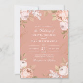 ボホピンクペオニー結婚式招待状 招待状 (正面)