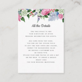 ボホピンクホワイトラベンダー結婚の花の詳細 エンクロージャーカード