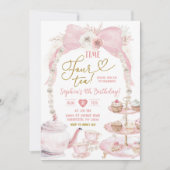 ボホピンクボウタイムフォーティー誕生日 招待状 (正面)