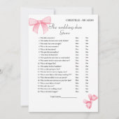 ボホピンクボウ結婚のシューゲームパーティーゲームカード 案内状 (正面)