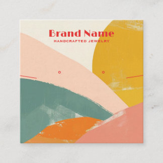 ボホピンクミニマリストアートジュエリーディスプレイ スクエア名刺