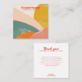 ボホピンクミニマリストアートネックレスディスプレイ スクエア名刺 (正面/裏面)