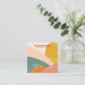 ボホピンクミニマリストアートネックレスディスプレイ スクエア名刺 (スタンド正面)