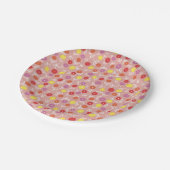 ボホピンクモダンフローラル ペーパープレート (アングル)