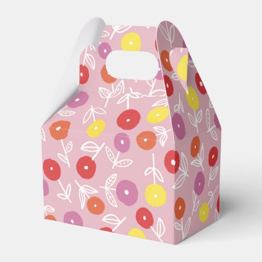 ボホピンクモダン花柄 フェイバーボックス (正面サイド)