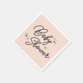 ボホピンクリトルレディ春の花ベビーシャワー スタンダードカクテルナプキン (角)