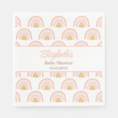 ボホピンクレインボーベビーシャワーナプキンズ スタンダードランチョンナプキン (正面)