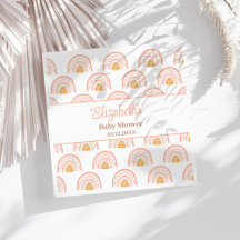 ボホピンクレインボーベビーシャワーナプキンズ