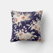 ボホピンクローズオンネイビーブルー クッション (裏面)