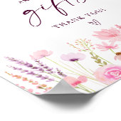 ボホピンクワイルドフラワーカードとギフト誕生日サイン ポスター (角)