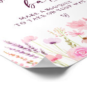 ボホピンクワイルドフラワーバー標識 ポスター (角)