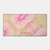 ボホピンクヴィンテージ抽象芸術おもしろいデザイン名 デスクマット (正面)