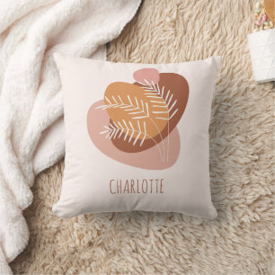 ボホピンク名前をカスタムするソフトベビーガール子供部屋キッド クッション