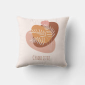 ボホピンク名前をカスタムするソフトベビーガール子供部屋キッド クッション (裏面)