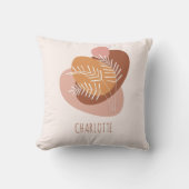 ボホピンク名前をカスタムするソフトベビーガール子供部屋キッド クッション (正面)