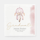 ボホピンク学年卒業式パーティー スタンダードランチョンナプキン (正面)